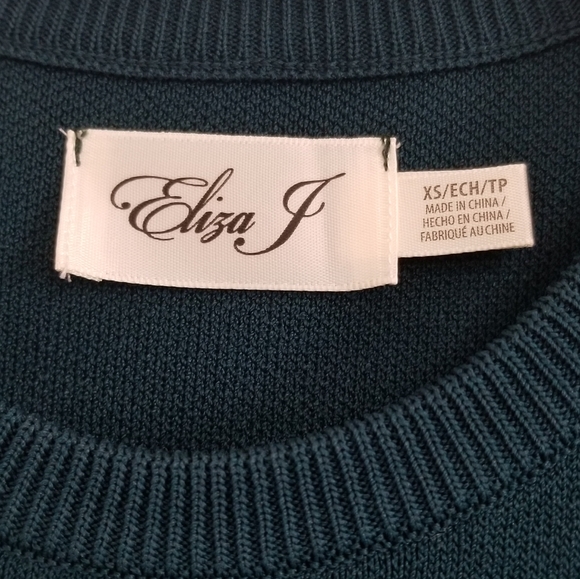 NWT Eliza J Dark Green Knit Midi Dress Size XS - Picture 6 of 7